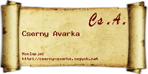 Cserny Avarka névjegykártya